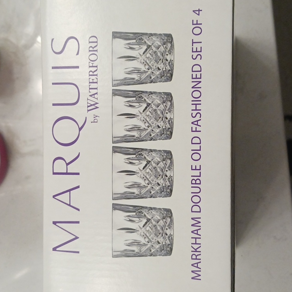 Markham Double Old Fashion Crystal Glasses. SET OF 4